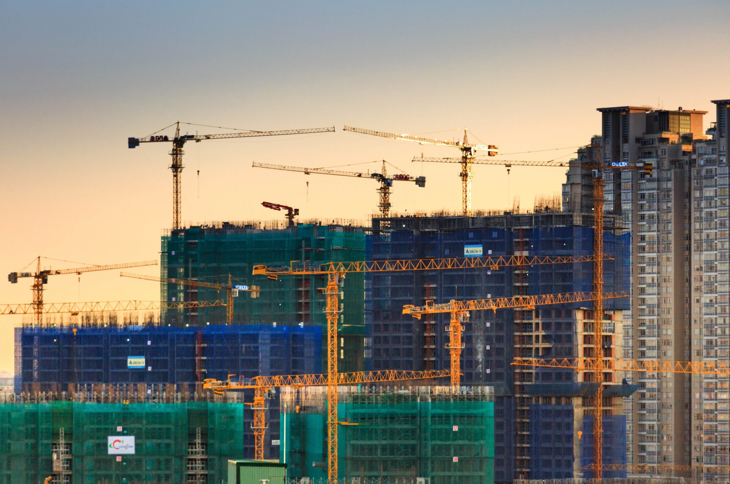 NYC construction site with building facade inspection